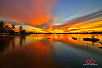 Sunset view from Gayang fishing village, Sabah taken with Nikon D800E, Samyang 14mm f/2.8 and HDR 7 exposures
